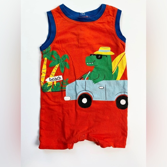 Joe Fresh Other - Joe Fresh Orange Green Alligator Beach Vacation Romper